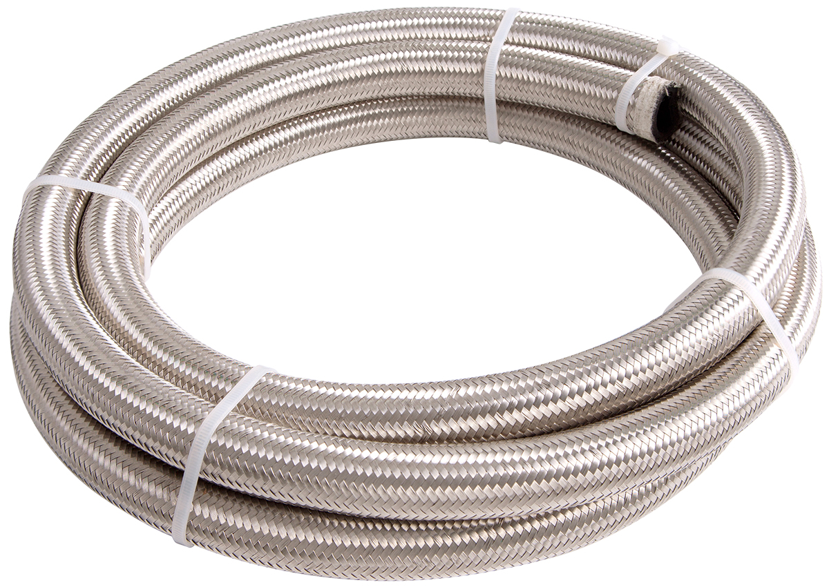 AF100-10-15M Aeroflow Ss Braided Hose 10 An 15 Metresilver S/S 14.2mm Id 20.8mm Od - Image 2