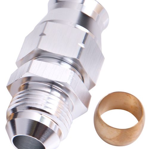 AF108-05S Aeroflow 5/16″ Hard Line To  6 An Male Adapter Silver W/ Olive