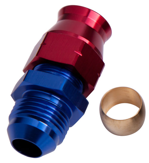 AF108-08 Aeroflow 1/2" Hard Line To 8 An Male Adapter Blue W/ Olive - Image 2