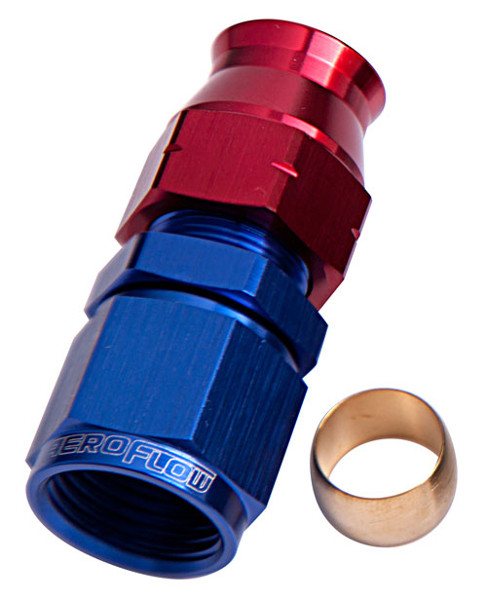 AF109-04 Aeroflow 1/4" Hard Line To 4 An Femaleadapter Blue W/ Olive - Image 2