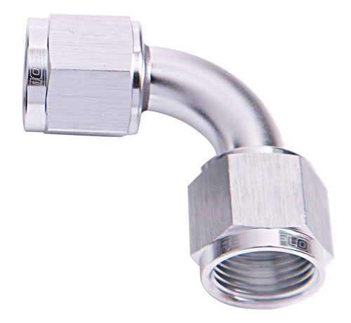 <strong>90° Female Swivel Coupler -4AN</strong> Silver Finish - Image 2