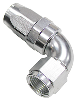 90 DEG HOSE END -12AN SILVER FULL FLOW TAPER STYLE - Image 2