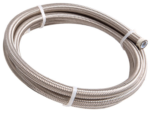 SS TEFLON BRAIDED HOSE -3AN 30M SILVER 3.5mm ID 6.3mm OD - Image 2