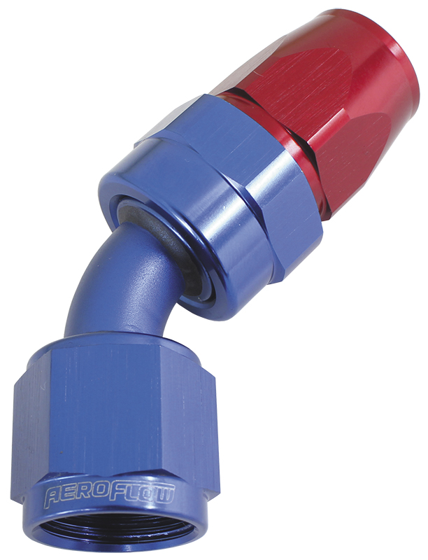 ALLOY 45 DEG HOSE END -3AN BLUE SWIVEL NUT SUIT TEFLON - Image 2