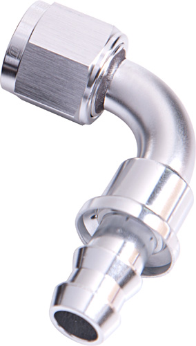 AF403-08S Aeroflow 90 Deg Push Lock End 8 An Silver No Clamp Required - Image 2