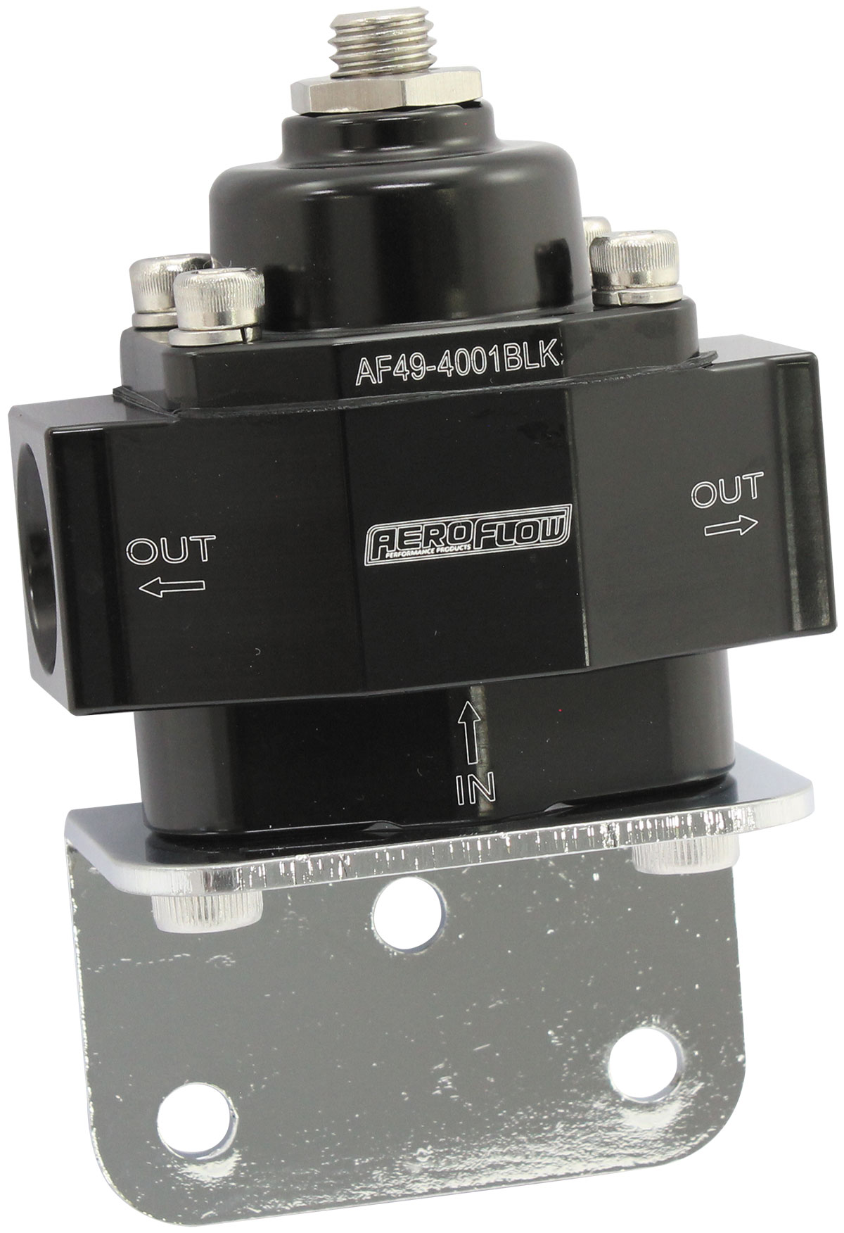 AF49-3001BLK Aeroflow Red Style Reg 1 11 Psi Adjustabillet 1 In 2 Out 8 Orb Ports - Image 2