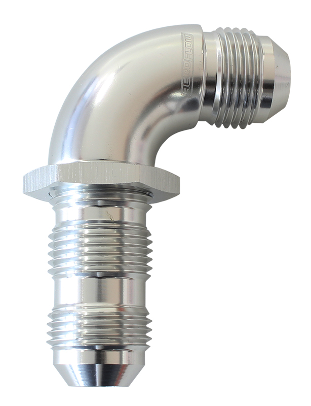 90 DEG BULKHEAD -10AN FUL FLOWSILVER NO RESTRICTIO NUT SEPER - Image 2