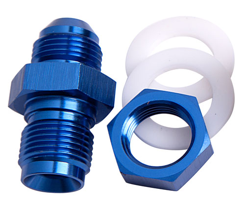 FUEL CELL FITTING -6AN BLUE FUEL CELL BULKHEAD FITT - Image 2
