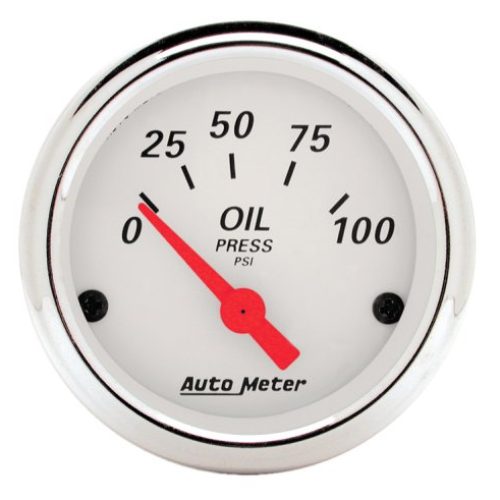 ARCTIC WHITE 2-1/16 OIL PRESS 0-100PSI, SHORT SWEEP ELECT.