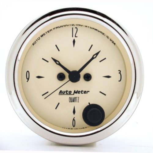 2 CLOCK, 12 VOLT, ELEC, ANTIQ ANTIQUE BEIGE