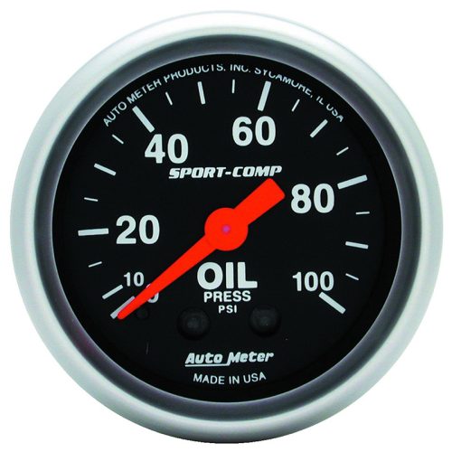 SPORT COMP 2-1/16″ OIL PRESS. 0-100 PSI, MECHANICAL
