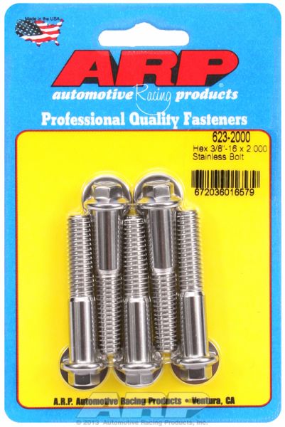 AR623-2000 Arp Ss Hex Bolts 3/8" Unc X 2.00" 3/8 16. Holden Vn Efi Intake