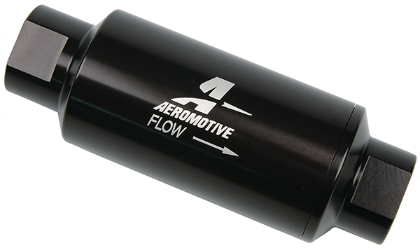 INLINE FUEL FILTER -10AN BLACK5.5" LONG x 2" OD. 100 MICRON