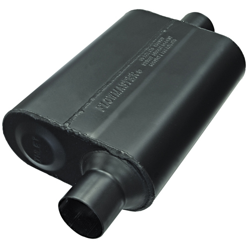 SUPER 44 SERIES MUFFLER       2.50″ OFFSET IN / CENTRE OUT