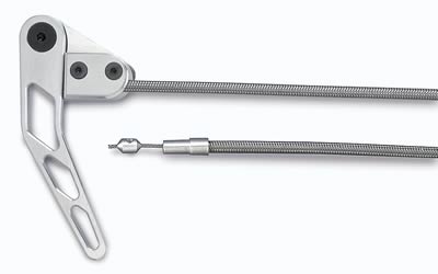 LOKAR STAINLESS HOOD/BOOT LEVECABLE AND BILLET LEVERS R/H MO