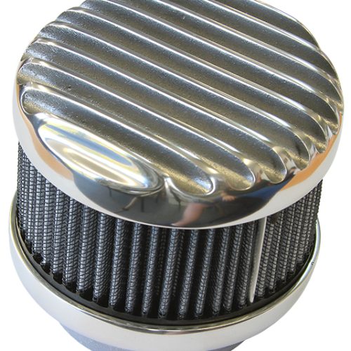 4″  POLISH FINNED AIR CLEANER SUIT 2BBL 2-5/8″ NECK