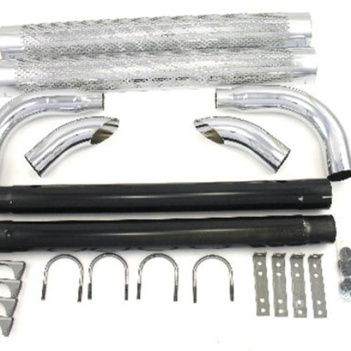 PATRIOT SHIELDED SIDE PIPES SINGLE 2INLET, 3OUT, 70LONG