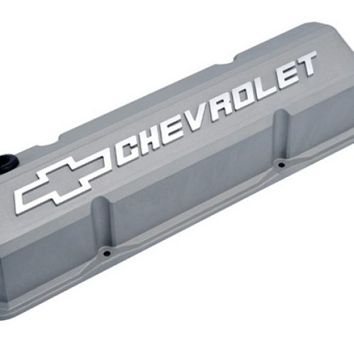 PR141-925 Proform Slant Edge Valve Covers, Sbc Grey With Raised Milled Emblem