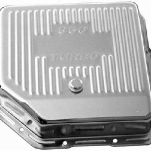 TRANS PAN TURBO 350 CHROME    STEEL FINNED EXTRA CAPACITY