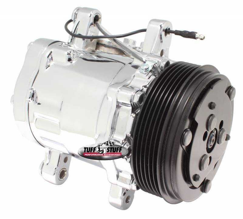 SANDEN SMALL AC COMPRESSOR 1346 RIB PULLEY ** CHROME **