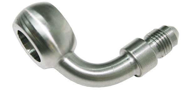 -4AN 90 DEG BANJO 10MM 3/8 STAINLESS SUIT TEFLON - Image 2