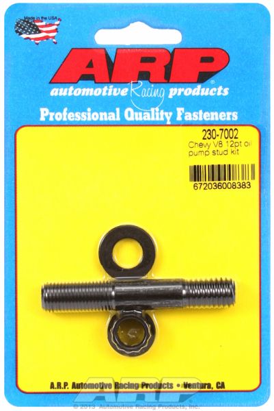 AR230-7002 Arp Sb Chev 350 Oil Pump Stud Blk 12 Pt Nut & Washer