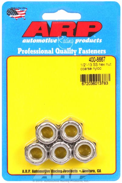 AR400-8667 Arp Arp Stainless Nyloc Nut 1/2 135 Per Pack