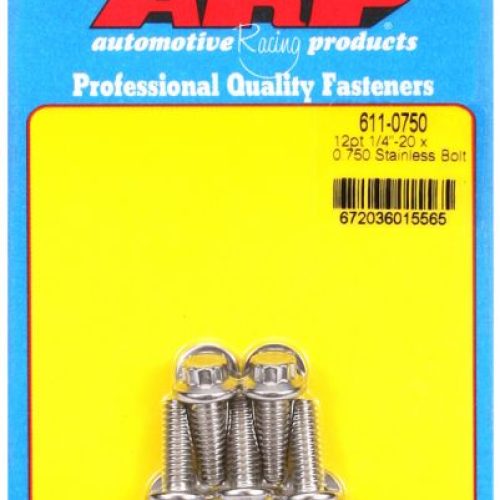 SS 12PT BOLTS 1/4″ UNC x .750″5/16″ WRENCH (5-PACK) 1/4-20