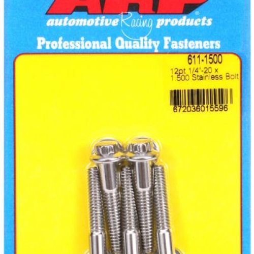 AR611-1500 Arp Ss 12 Pt Bolts 1/4″ Unc X 1.50″5/16″ Wrench (5 Pack) 1/4 20
