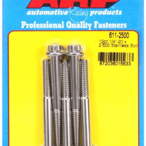 AR611-2500 Arp Ss 12 Pt Bolts 1/4″ Unc X 2.50″5/16″ Wrench (5 Pack) 1/4 20