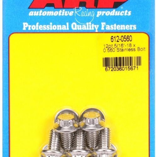 AR612-0560 Arp Ss 12 Pt Bolts 5/16″ Unc X .5603/8″ Wrench (5 Pack) 5/16 18