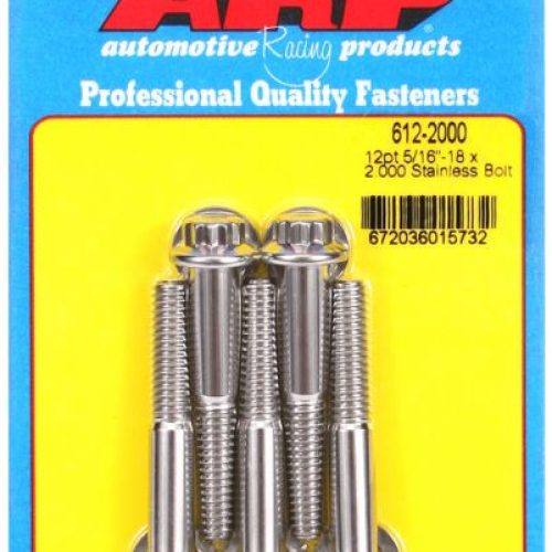 SS 12PT BOLTS 5/16″ UNC x 2.003/8″ WRENCH (5-PACK) 5/16-18