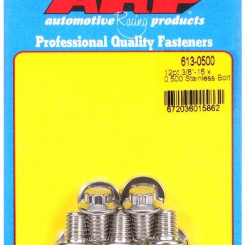 AR613-0500 Arp Ss 12 Pt Bolts 3/8″ Unc X .500″3/8″ Wrench (5 Pack) 3/8 16