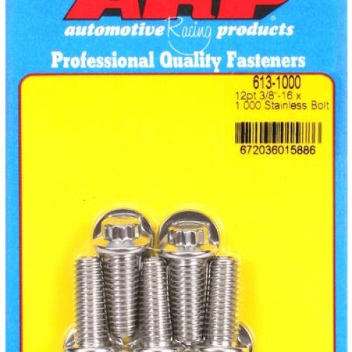 AR613-1000 Arp Ss 12 Pt Bolts 3/8″ Unc X 1.00″3/8″ Wrench (5 Pack) 3/8 16