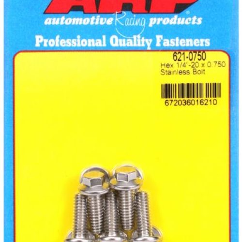 AR621-0750 Arp Ss Hex Bolts 1/4″ Unc X .750″ 5/16″ Wrench (5 Pack) 1/4 20