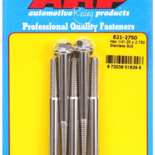 AR621-2750 Arp Ss Hex Bolts 1/4″ Unc X 2.75″ 5/16″ Wrench (5 Pack) 1/4 20