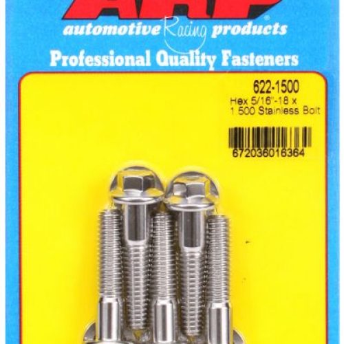 AR622-1500 Arp Ss Hex Bolts 5/16″ Unc X 1.50″3/8″ Wrench (5 Pack) 5/16 18