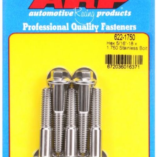 AR622-1750 Arp Ss Hex Bolts 5/16″ Unc X 1.75″3/8″ Wrench (5 Pack) 5/16 18