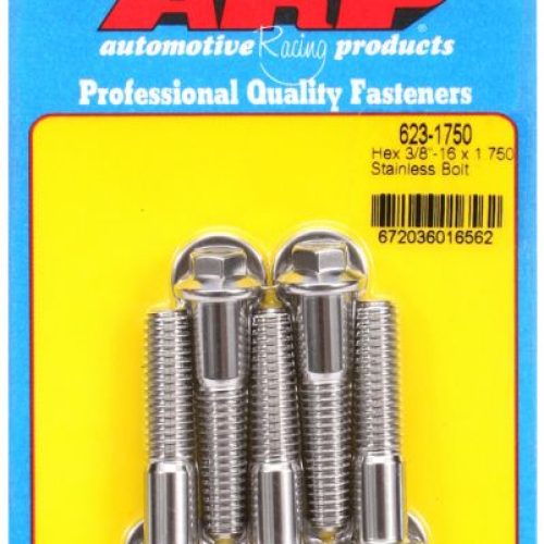 AR623-1750 Arp Ss Hex Bolts 3/8″ Unc X 1.75″ 3/8″ Wrench (5 Pack) 3/8 16