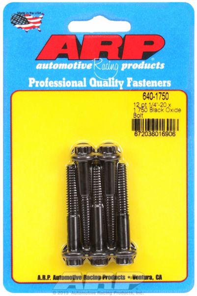 AR640-1750 Arp 12 Pt Bolts 1/4" Unc X 1.75" 5/16" Wrench (5 Pack) 1/4 20