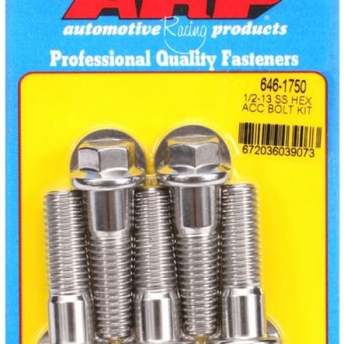 AR646-1750 Arp Ss Hex Bolts 1/2″ Unc X 1.75″ 9/16″ Wrench (5 Pack) 1/2 13