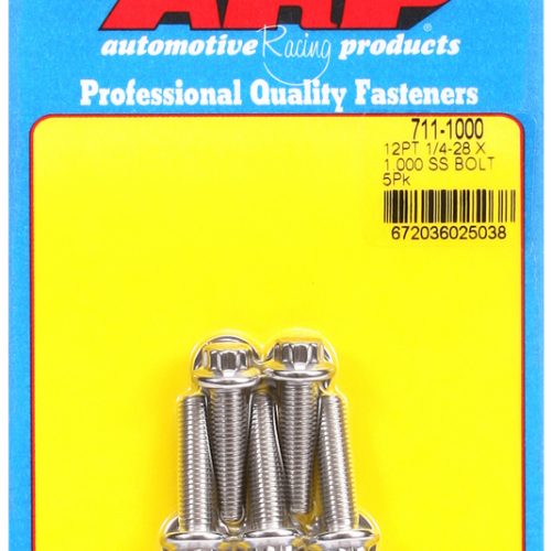 AR711-1000 Arp Ss 12 Pt Bolts 1/4″ Unf X 1.00″5/16″ Wrench (5 Pack) 1/4 28