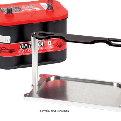 BILLET BATTERY MOUNT OPTIMA   BLK/POLISH LARGE BATTERY 34/78