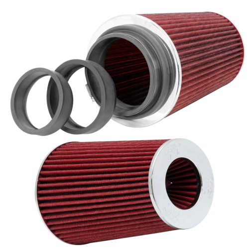 KNRG-1002RD K&N Universal Flange Air Filter Inv. Chrome Top, Red Media