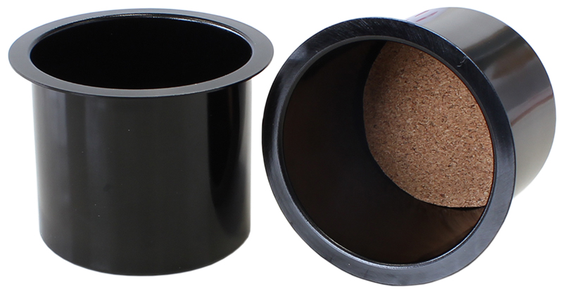 WATSONS BLACK ALUM CUP HOLDERS3.25" DIA DROP IN STYLE(PAIR)