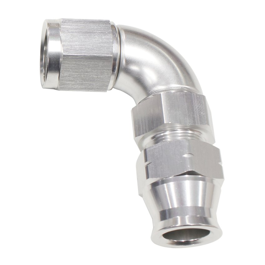 AF139-04S Aeroflow 1/4" Tube 90 Deg Female 4 An Silver Swivel Nut With Olive - Image 2