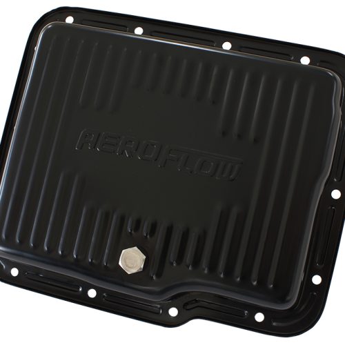 AF1826-3002 Aeroflow Gm Powerglide Transmission Panstd Depth Black W/ Drain Plug
