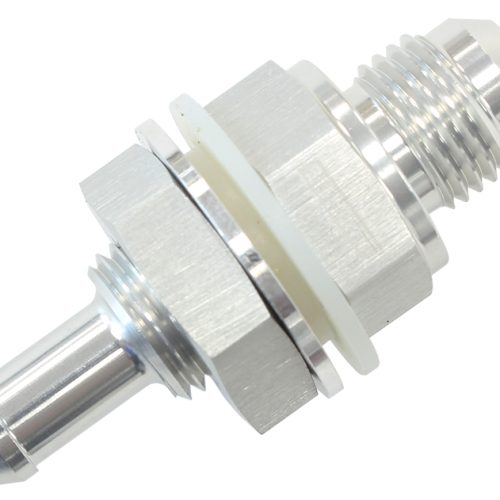 -6AN BULKHEAD FITTING WITH 3/8BARB FOR PUSH ON HOSE