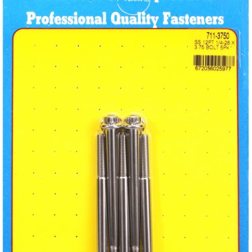SS 12PT BOLTS 1/4″ UNF x 3.75″5/16″ WRENCH (5-PACK) 1/4-28