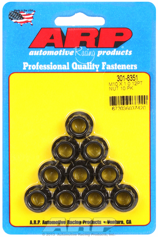 12-POINT NUTS M10x1.00 (10) 12mm WRENCH, .700" COLLAR